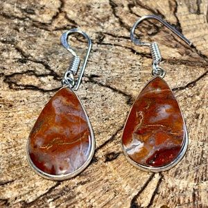Brown Agate Earrings 1 1/2”